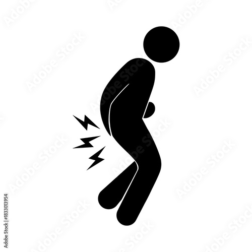 Diarrhea icon, Person with Diarrhea icon. Flat vector illustration design isolated on white background.