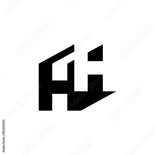 HH Negative Space Monogram Logo – Modern Minimal Lettermark Design