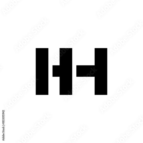 HH Negative Space Monogram Logo – Modern Minimal Lettermark Design