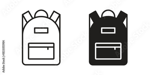 Backpack icon silhouette abstract design. vector clipart designs