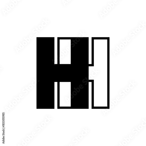 HH Negative Space Monogram Logo – Modern Minimal Lettermark Design