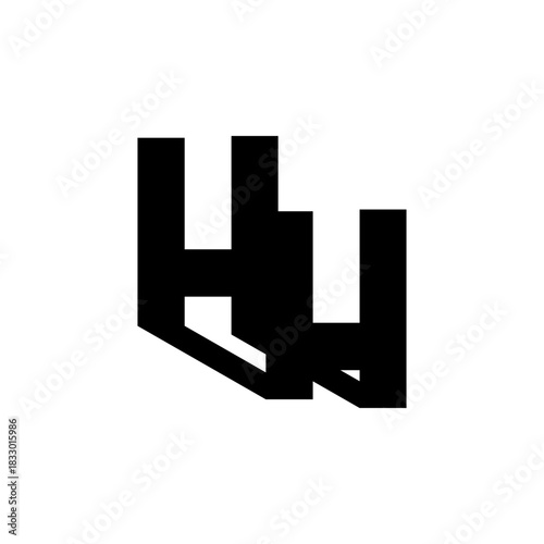 HH Negative Space Monogram Logo – Modern Minimal Lettermark Design