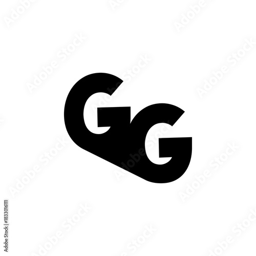 GG Negative Space Monogram Logo – Modern Minimal Lettermark Design