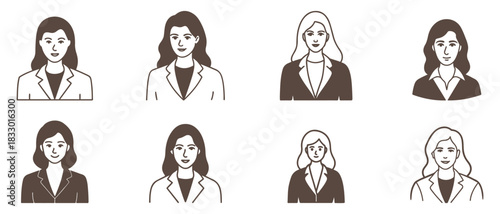 Professional Women Portraits in Monochrome Brown Style