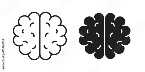 Brain icon silhouette abstract design. vector clipart designs