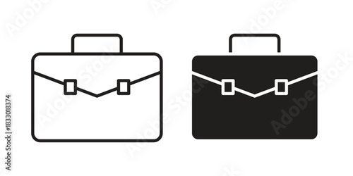 Briefcase icon silhouette abstract design. vector clipart designs