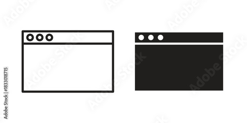 Browser icon silhouette abstract design. vector clipart designs