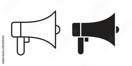 Bullhorn icon silhouette abstract design. vector clipart designs