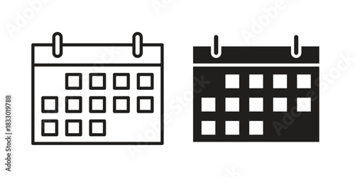 Calendar icon silhouette abstract design. vector clipart designs