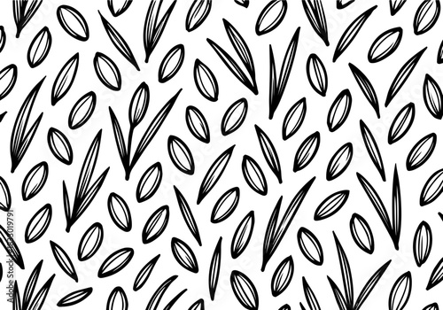 Rice Plant hand drawn simple sketch vector illustration