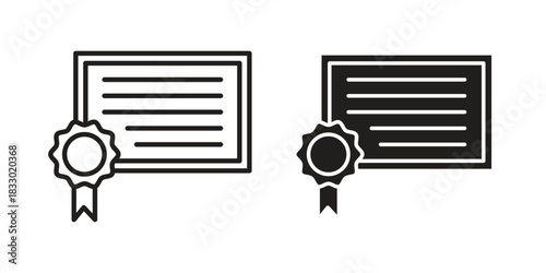Certificate icon silhouette abstract design. vector clipart designs