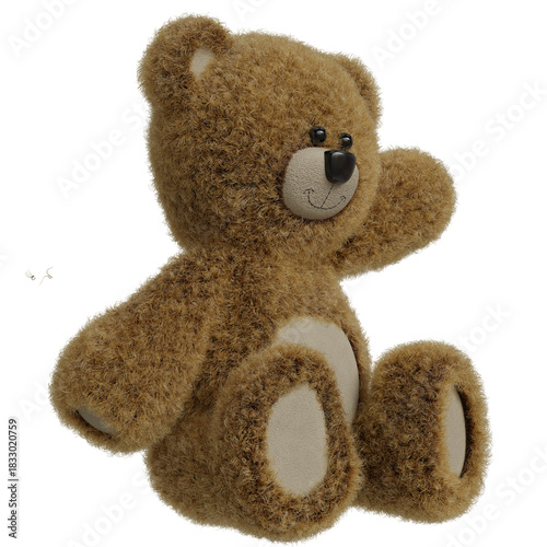 Soft brown teddy bear with round ears and a charming smile perfect for cuddling or decoration in any child's room