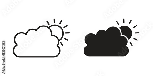 Cloudy Day icon silhouette abstract design. vector clipart designs