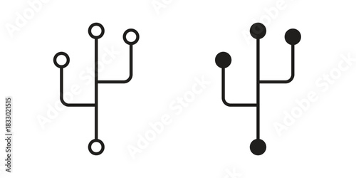 Code branch icon silhouette abstract design. vector clipart designs