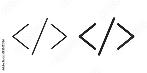 Code icon silhouette abstract design. vector clipart designs