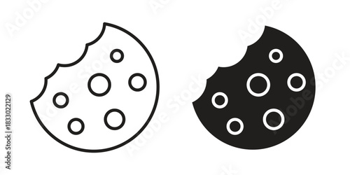 Cookie icon silhouette abstract design. vector clipart designs