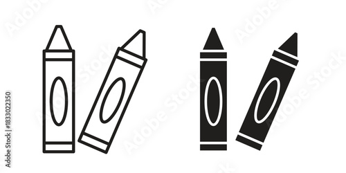Crayon icon silhouette abstract design. vector clipart designs