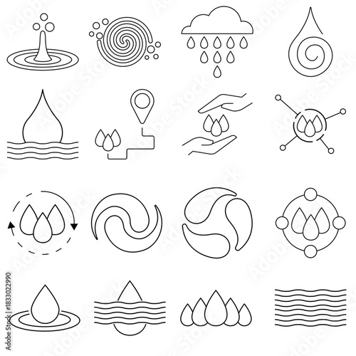 Water icon vector set. Rain illustration sign collection. Watering symbol. Moisture Logo.
