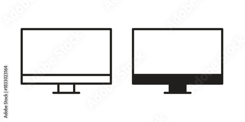 Desktop icon silhouette abstract design. vector clipart designs