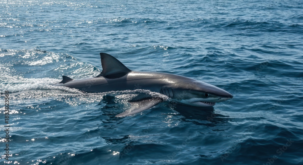 Fototapeta premium Shark in ocean water