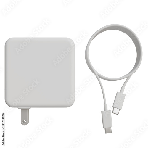 Compact white charger and cable set designed for fast charging devices, lightweight and portable for travel needs