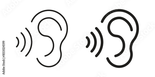 Ear icon silhouette abstract design. vector clipart designs