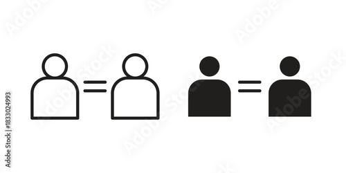 Equality icon silhouette abstract design. vector clipart designs