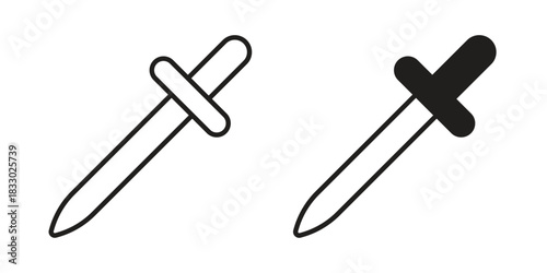 Eye dropper icon silhouette abstract design. vector clipart designs