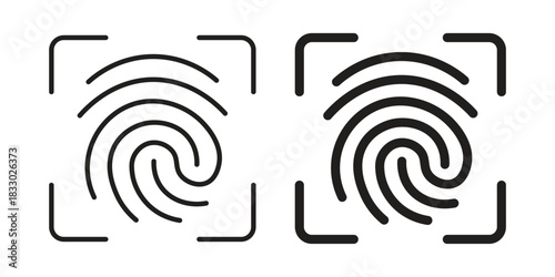 Fingerprint icon silhouette abstract design. vector clipart designs