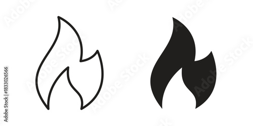 Flame icon silhouette abstract design. vector clipart designs