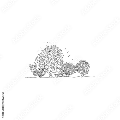 Coral reef illustration isolated on transparent background