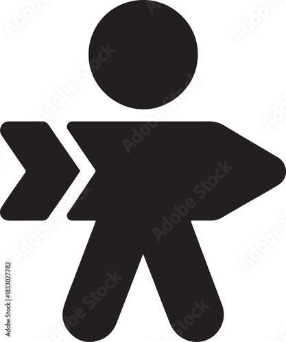 Person Silhouette with Arrow Icon
