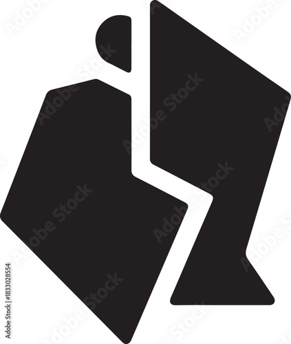 Broken tag silhouette icon