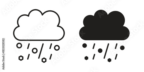 Hail icon silhouette abstract design. vector clipart designs