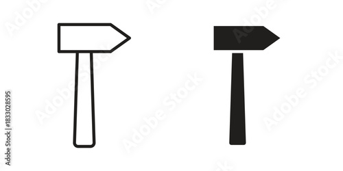 Hammer icon silhouette abstract design. vector clipart designs