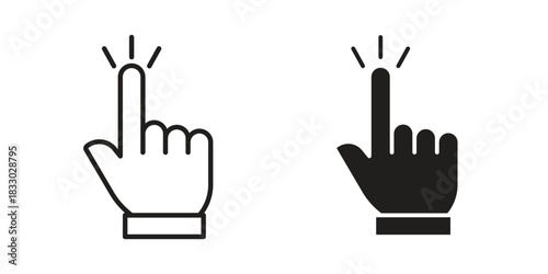 Hand pointer icon silhouette abstract design. vector clipart designs