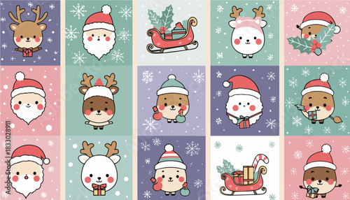 christmas cartoon set