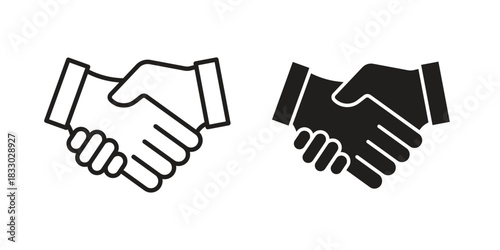 Handshake icon silhouette abstract design. vector clipart designs