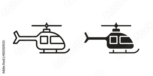 Helicopter icon silhouette abstract design. vector clipart designs