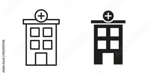 Hospital icon silhouette abstract design. vector clipart designs
