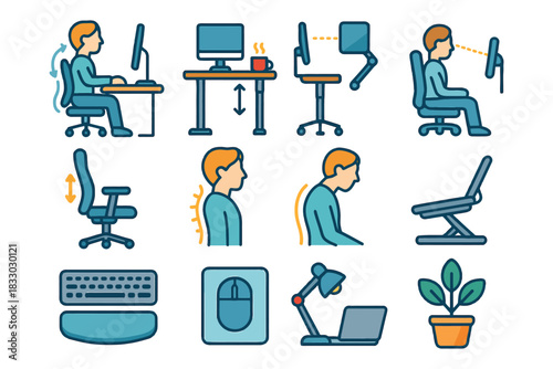 Ergonomic office setup: posture and equipment tips for comfortable work.