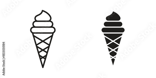 Ice cream icon silhouette abstract design. vector clipart designs
