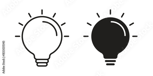 Light bulb icon silhouette abstract design. vector clipart designs