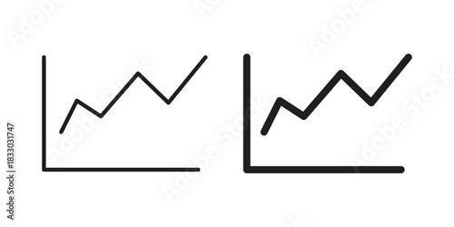 Line chart icon silhouette abstract design. vector clipart designs
