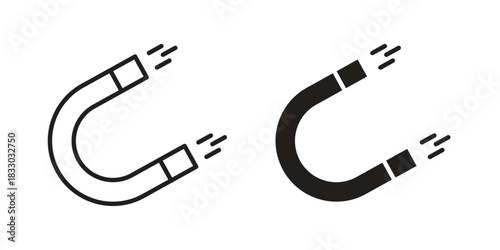 Magnet icon silhouette abstract design. vector clipart designs