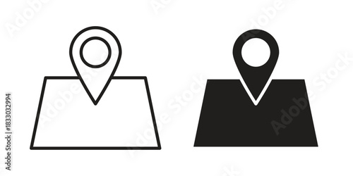 Map icon silhouette abstract design. vector clipart designs