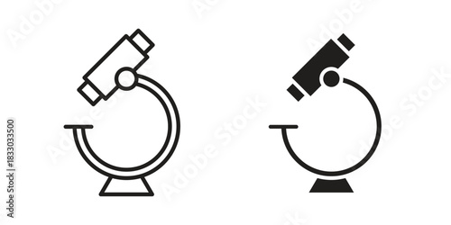 Microscope icon silhouette abstract design. vector clipart designs