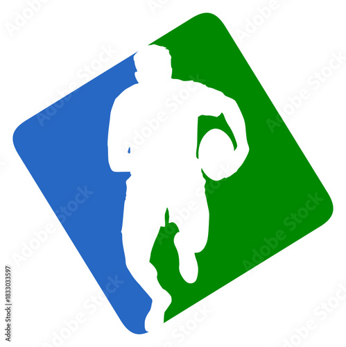 Design of rugby emblem sport