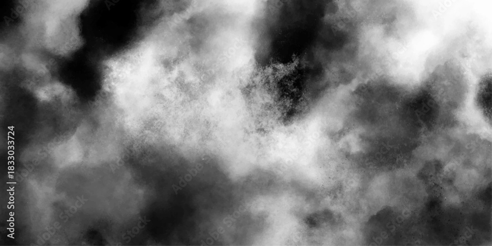 Obraz premium Abstract grey storm cloud texture. White dramatic smoke brush effect smoke swirls misty fog isolated, background. Gray grunge painted paper textured canvas for design watercolor scraped vector. 
