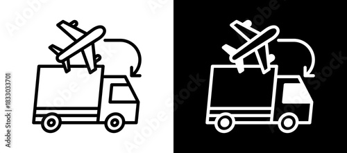 Airport Transfer whiteblack icon